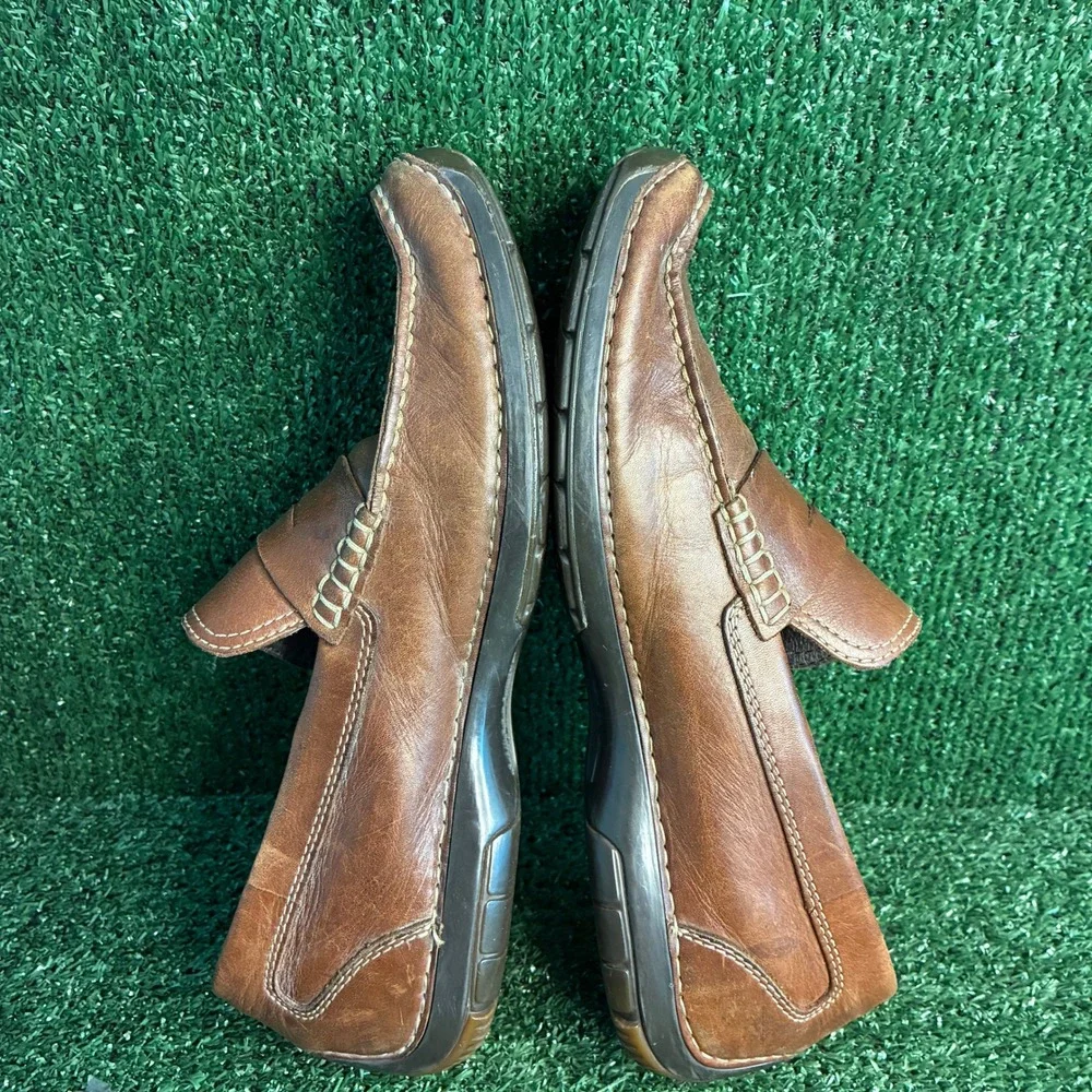 Rockport DMX Penny Comfort Leather Slip On Loafers Moccasins Brown Mens 10.5 M